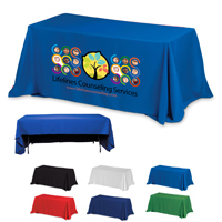 Fit 6 Foot Table 3-Sided Economy Table Covers & Table Throws (PhotoImage Full Color)